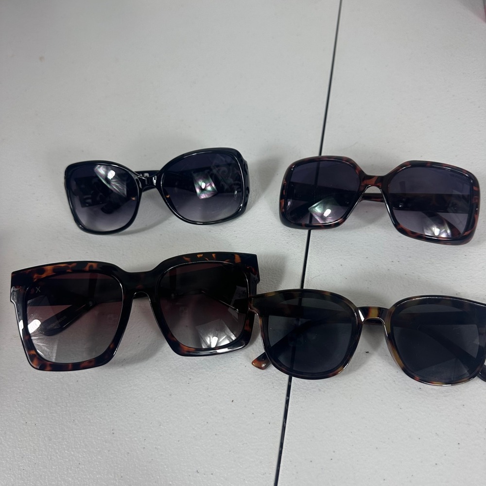 Lot of 4 Sunglasses Womens Bundle Tortoise Shell Oversize